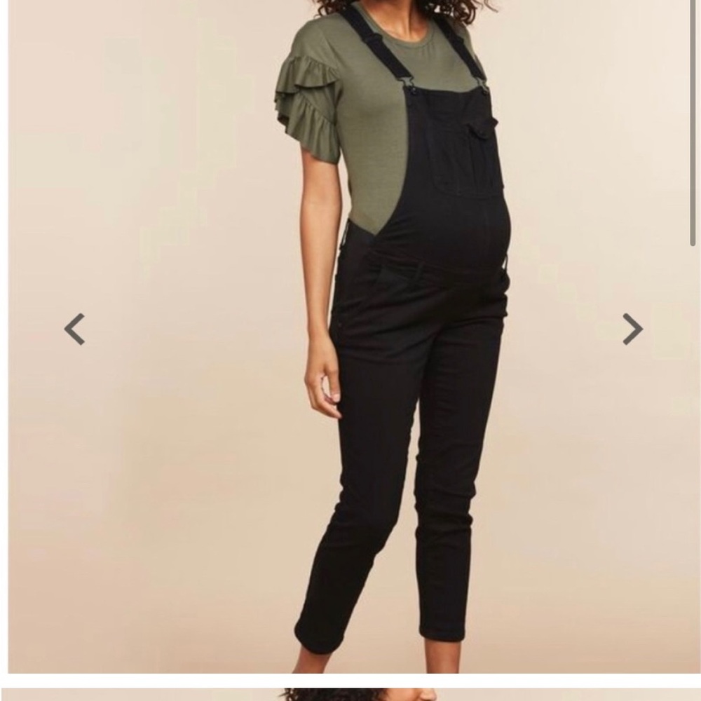 NWT Indigo Blue Motherhood Maternity Overalls - Black Size Small